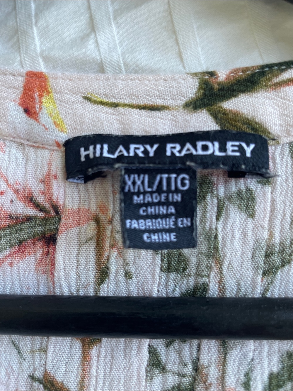 Hilary Radley Blush Floral 3/4 Sleeve Tie-Waist Tunic Top - Picture 2 of 5